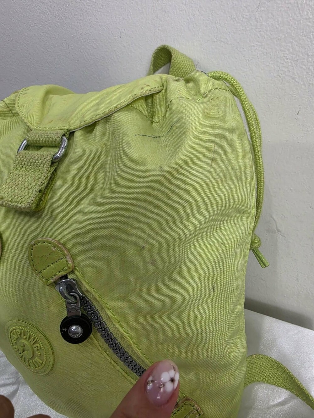 Kipling Neon Green Nylon Mini Backpack - Picture 2 of 10